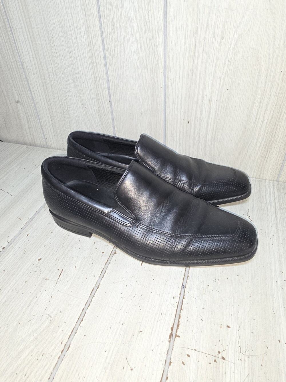 Ecco Edinburgh Slip On Men's Black Leather Dress Shoes Size 10 Workwear Business